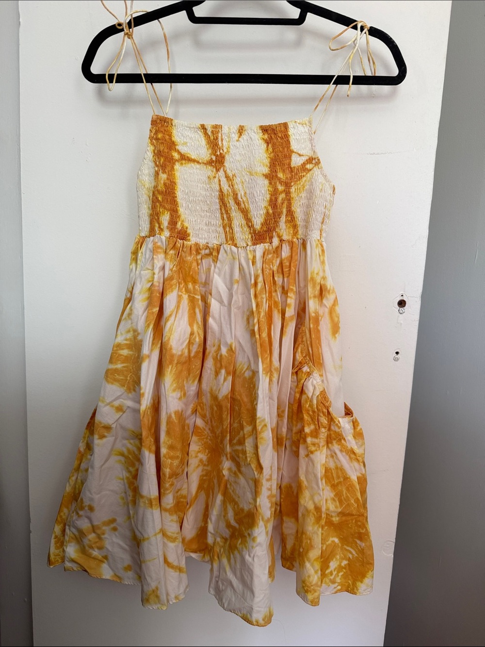 SWF Womens mini dress with scrunched stretch top and flowy skirt
